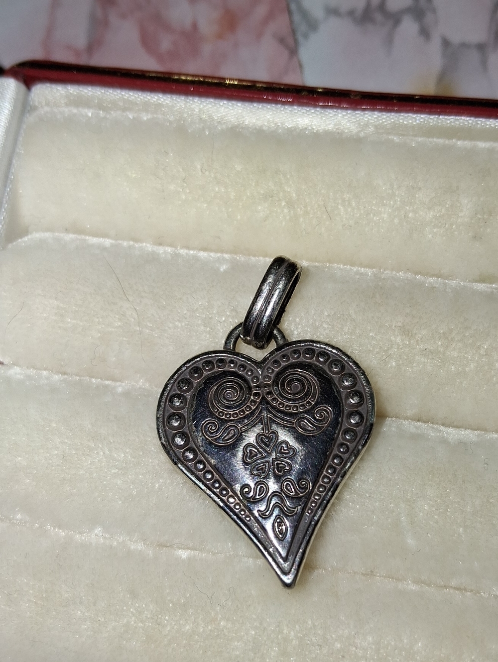 Sterling Silver Heart Pendant - Ornate Filigree Design, Silver